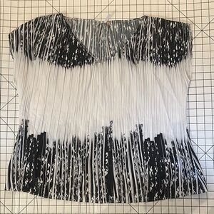 Elegant Black and White Blouse with Timeless Design